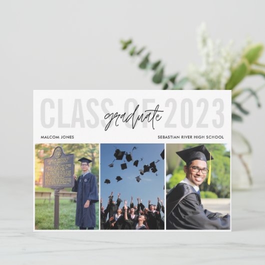 Faire-part Photo moderne du lycée de collage (Debout devant)