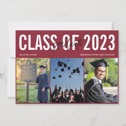 Faire-part Photo moderne du lycée de collage (Devant)