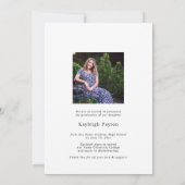 Faire-part Photo Moderne Elégant Script Graduation (Dos)