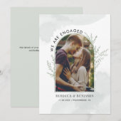 Faire-part Photo moderne Fiançailles botanique (Devant / Derrière)