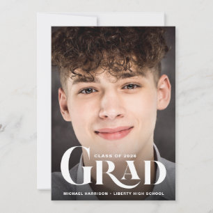 Faire-part Photo moderne Gras Typographie Graduation
