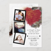 Faire-part Photo moderne Grunge Heart and Paint Splatter (Devant / Derrière)