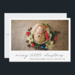 Faire-part Photo moderne Jote Noël de Noël de Noël<br><div class="desc">Carte de faire-part de naissance moderne avec un design simple avec une photo horizontale de votre nouveau-né garçon ou fille ainsi que "joyeux petit noël" dans un script élégant et le nom du bébé et les statistiques de naissance ci-dessous. Le dos a une deuxième image et votre message personnalisé. Cette...</div>