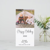 Faire-part Photo moderne Joyeuses Fêtes de Noël Photocard (Debout devant)