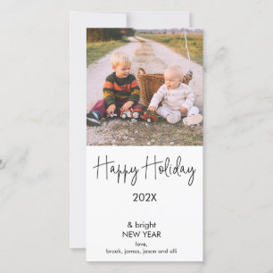 Faire-part Photo moderne Joyeuses Fêtes de Noël Photocard
