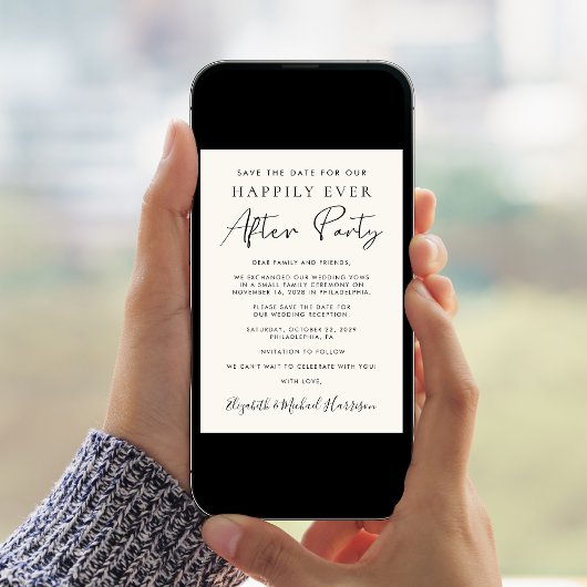 Faire-part Photo moderne Mariage crème de réception Enregistr