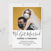 Faire-part Photo moderne mariée pendant la Mariage pandémique (Devant)