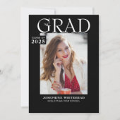 Faire-part photo moderne noir (Devant)