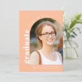 Faire-part Photo moderne Peach Arch 2024 Graduation (Debout devant)