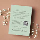 Faire-part Photo moderne QR Code Sage Mariage Réception