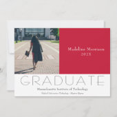 Faire-part Photo moderne Red Grey (Devant)