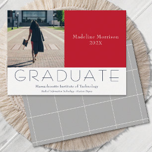 Faire-part Photo moderne Red Grey