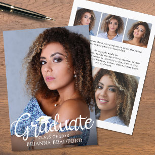 Faire-part photo moderne Script Graduate 5