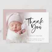 Faire-part Photo moderne superposition fille Merci naissance (Devant / Derrière)