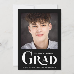 Faire-part Photo moderne Typographie audacieuse Graduation no