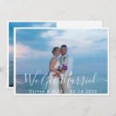 Faire-part Photo moderne We Got Married White Script Wedding (Devant / Derrière)