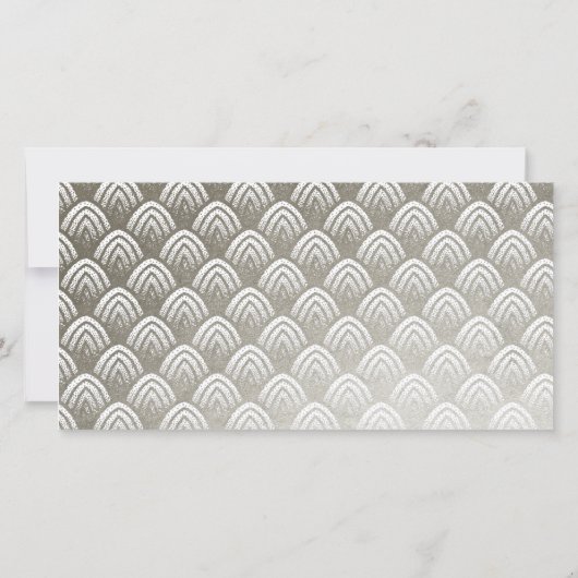 Faire-part Photo Motif Argent Art Déco (Dos)