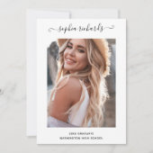 Faire-part Photo noir et blanc simple et élégant (Devant)