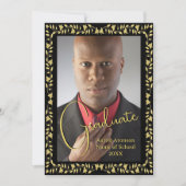 Faire-part photo noir et or Ivy (Devant)