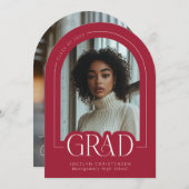 Faire-part photo numérique minimaliste moderne rou (Devant / Derrière)