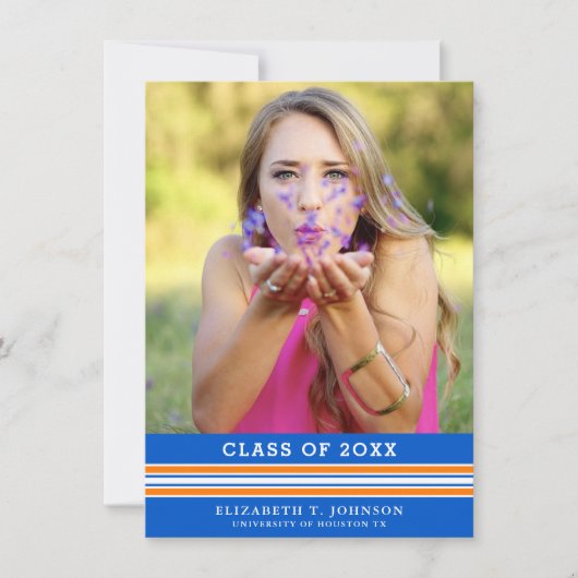 Faire-part photo Orange and Blue Graduation (Devant)