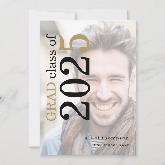 Faire-part Photo Overlay Bold Typographie 2023 Graduation (Devant)