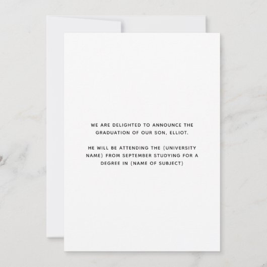 Faire-part Photo Overlay Bold Typographie 2023 Graduation (Dos)