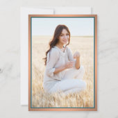 Faire-part Photo Parents Turquoise Cuivre & Blanc Graduation (Dos)