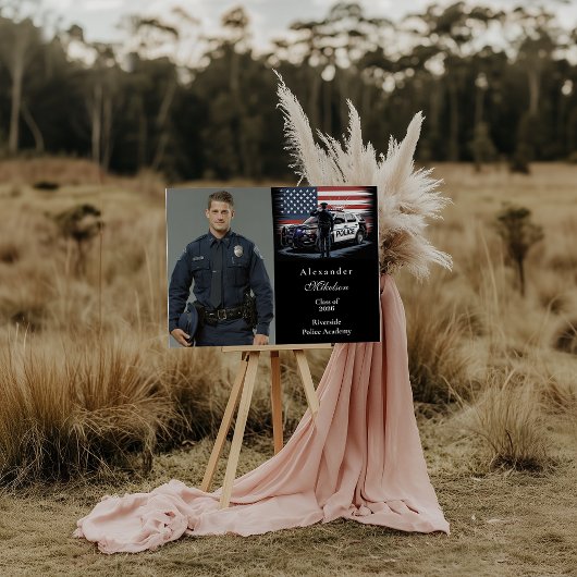 Faire-part Photo Patriotic Police Officer Graduation