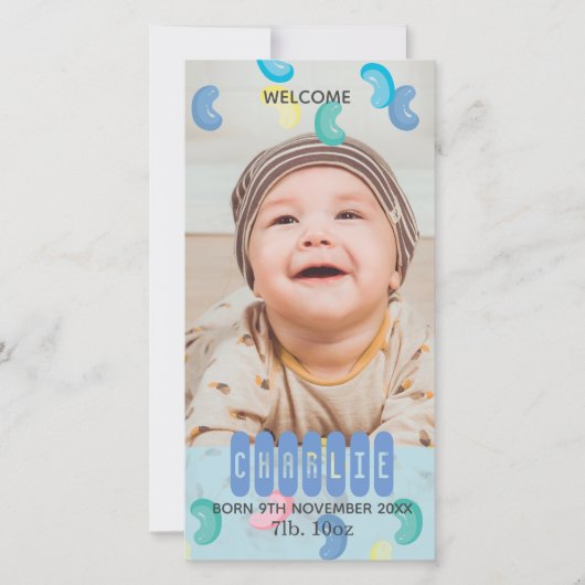 Faire-part photo personnalisée Jelly Beans Baby (Devant)