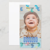 Faire-part photo personnalisée Jelly Beans Baby (Devant / Derrière)