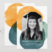 Faire-part Photo personnalisée Moderne Abstrait Graduation te (Devant / Derrière)