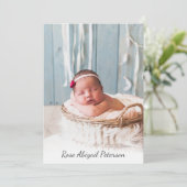 Faire-part Photo personnalisée Nouveau-né bébé fille garçon n (Debout devant)