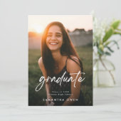 Faire-part Photo personnalisée pour les diplômés du secondair (Debout devant)