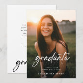 Faire-part Photo personnalisée pour les diplômés du secondair (Devant / Derrière)