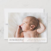 Faire-part Photo personnalisée simple et moderne Arrivée bébé (Devant)