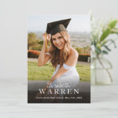 Faire-part Photo personnalisée simple Typographie moderne Gra (Debout devant)