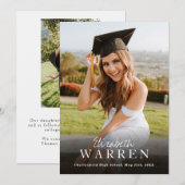 Faire-part Photo personnalisée simple Typographie moderne Gra (Devant / Derrière)