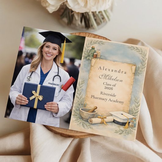 Faire-part Photo Pharmacy Graduate Milestone
