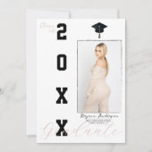 Faire-part photo Pink & Black Graduation (Devant)