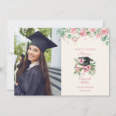 Faire-part Photo Pink Floral Graduation (Devant)