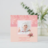 Faire-part photo Pink Paisley Baby (Debout devant)