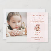 Faire-part Photo Pink Preschool Teddy Bear Graduation (Devant)