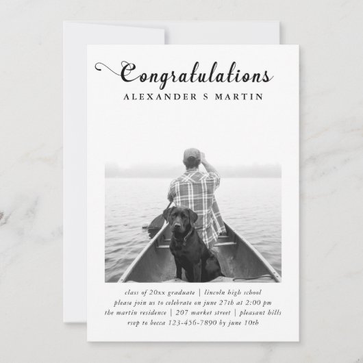 Faire-part photo Plaid Graduation Party (Devant)