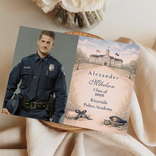 Faire-part Photo Police Academy Badge Ceremony Graduation