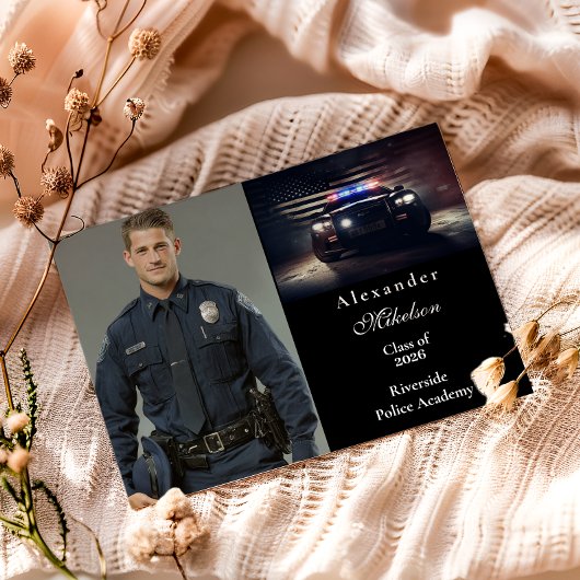 Faire-part Photo Police Academy Graduation