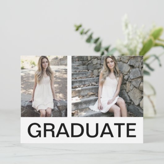 Faire-part photo pour diplômés (Debout devant)