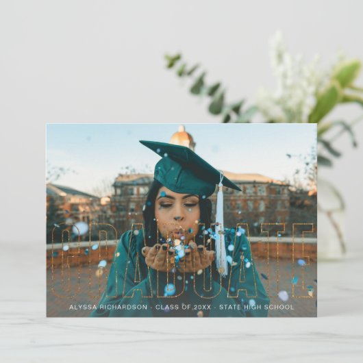 Faire-part photo pour diplômés en Parties scintill (Debout devant)