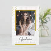 Faire-part photo pour diplômés en Texture moderne (Debout devant)