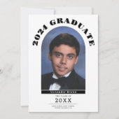 Faire-part photo pour diplômés modernes (Devant)